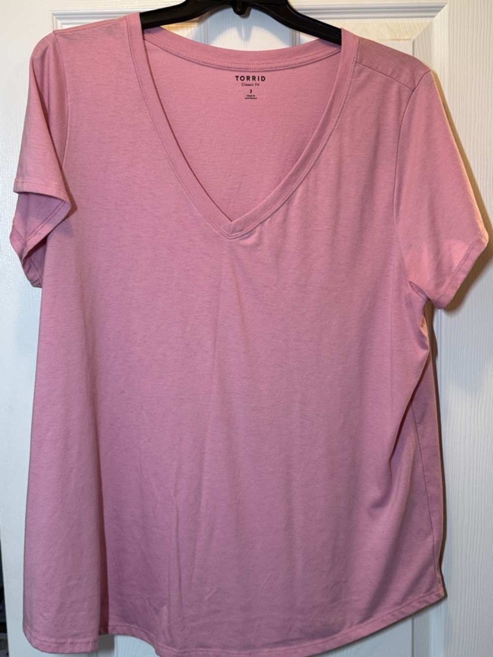 torrid Pink V-Neck Short Sleeve Tee